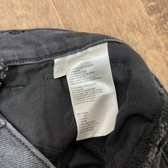 L’agence High Rise Lace Up Denim Mini Skirt sz 25 - Picture 9 of 12